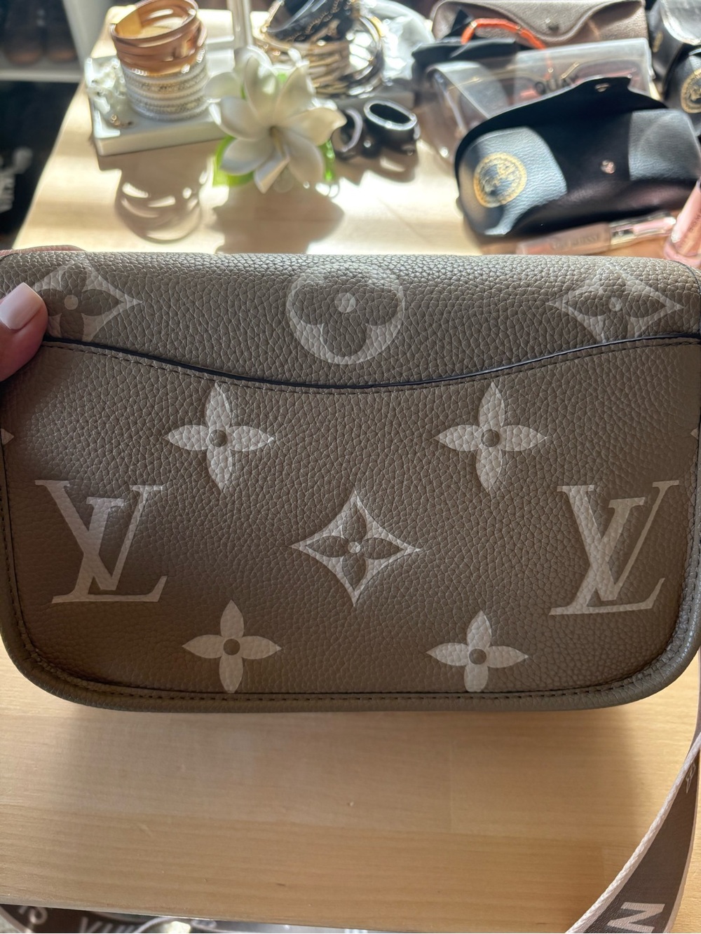 Louis Vuitton Taupe Monogram Crossbody Bag - Picture 3 of 7